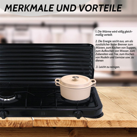 Mucola Mucola Gaskocher Campingkocher 2 flammig Gaskocher Camping Kochfeld Metall Gasbrenner, (1-St), Flamme stufenlos regulierbar durch Drehknopf  Газовая плита Mucola, походная плита, 2 пламени, газовая плита, походная плита, металлическая газовая горел