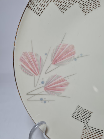 Mitterteich Bavaria Фарфоровое чайное трио с цветочным и геометрическим узором, Германия, 1960-70гг.