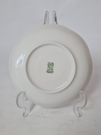 Набор тарелок винтажный Schumann, белый фарфор с фактурным узором, 9 шт х 15 x 2,5 см, Германия, 1960-70гг.