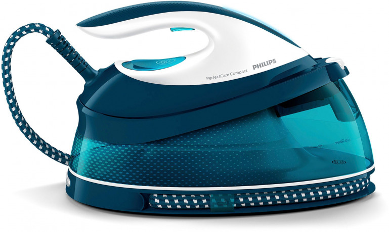 Philips Philips Dampfbugelstation PerfectCare Compact GC7844/20, 1500 ml Wassertank, 2.400 Watt, OptimalTemp, 400 gr Dampfstoss  Паровая гладильная станция Philips PerfectCare Compact GC7844/20, резервуар для воды 1500 мл, 2400 Вт, OptimalTemp, паровой уд