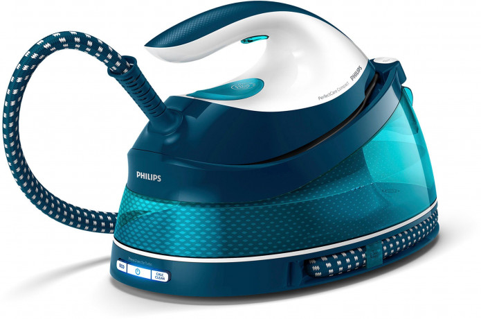 Philips Philips Dampfbugelstation PerfectCare Compact GC7844/20, 1500 ml Wassertank, 2.400 Watt, OptimalTemp, 400 gr Dampfstoss  Паровая гладильная станция Philips PerfectCare Compact GC7844/20, резервуар для воды 1500 мл, 2400 Вт, OptimalTemp, паровой уд