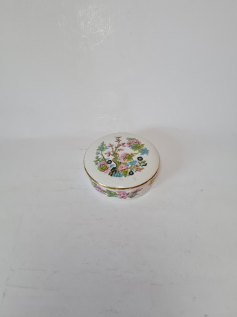 Royal Bavaria Винтажная Шкатулка круглая "Сакура", 10см, Германия, 1960-70гг.