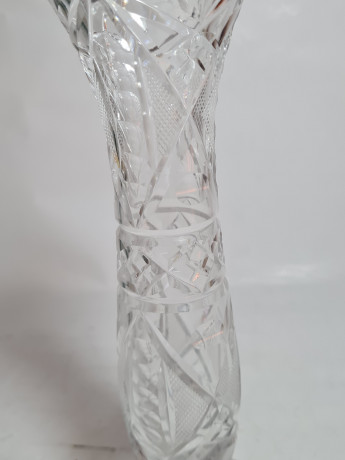 Ваза винтажная Anna Hutte на ножке, хрусталь, 22 x 7,5 см, Германия, 1960-70гг.