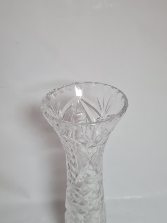 Ваза винтажная Anna Hutte на ножке, хрусталь, 22 x 7,5 см, Германия, 1960-70гг.