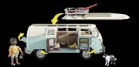 PLAYMOBIL 70826 Volkswagen T1 Camping Bus als hellblauer Surfer-Van, Плеймобил 70826 Кемпинг автобус Т1 для серфингистов
