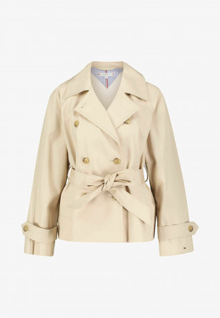 Tommy Hilfiger BELTED Light jacket sand ПОЯС Легкая куртка песок