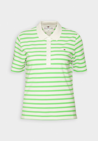 Tommy Hilfiger REG STRIPE  Polo shirt Breton White/Spring Lime REG STRIPE Рубашка поло Бретонский белый/Весенний лайм
