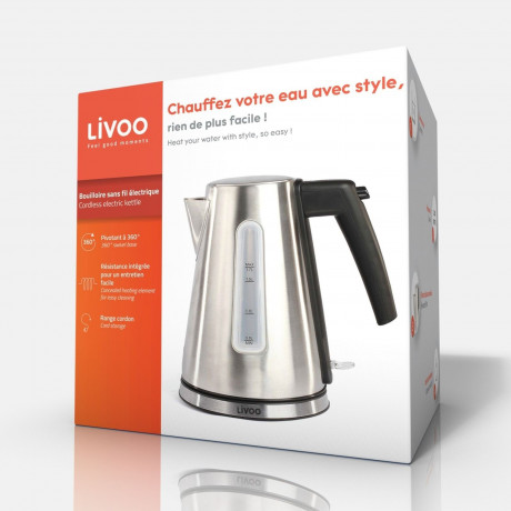 LIVOO LIVOO Wasserkocher LIVOO Wasserkocher Edelstahl 360°-Basis 1,7 L 2200 Watt  Чайник LIVOO Чайник LIVOO из нержавеющей стали, основание 360°, 1,7 л, 2200 Вт