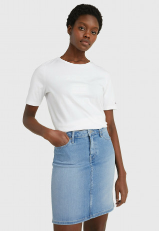 Tommy Hilfiger REGULAR METALLIC C-NK TEE SS Basic T-shirt th optic white REGULAR METALLIC C-NK TEE SS Базовая футболка й оптический белый