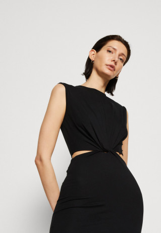Tommy Hilfiger CUTOUT MIDI DRESS Jersey dress black ПЛАТЬЕ МИДИ С ВЫРЕЗАМИ Платье из джерси черный