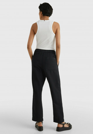 Tommy Hilfiger DRAWSTRING TWILL Trousers black САРЖА С КУЛИСАМИ Брюки черный