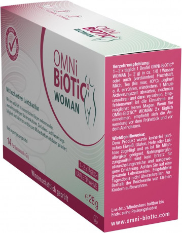 OMNi-BiOTiC WOMAN 14st, Комплекс бактерий Омни Биотик: 4 штамма бактерий для микрофлоры влагалища, Германия, 14 саше