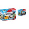 PLAYMOBIL 2er Set: 70885 Mullfahrzeug mit Blinklicht + 70816 Starter Pack Baustelle mit Seilwinde Набор из 2 предметов: 70885 мусоровоз с мигалкой + стартовый пакет 70816 строительная площадка с лебедкой