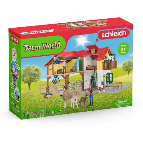 Schleich Schleich Farm World 42407 Bauernhaus mit Stall und Tieren Фермерский дом Schleich Farm World 42407 с конюшней и животными