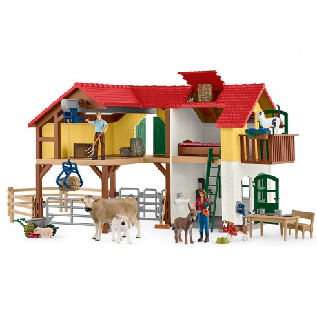 Schleich Schleich Farm World 42407 Bauernhaus mit Stall und Tieren Фермерский дом Schleich Farm World 42407 с конюшней и животными
