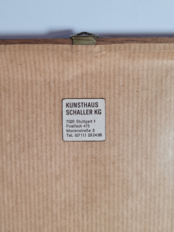 Картина винтажная Kunsthaus Schaller KG / Otriz Alfau "Собор Парижской Богоматери", под стеклом, 55 x 28 см, Германия, 1960-1970гг.