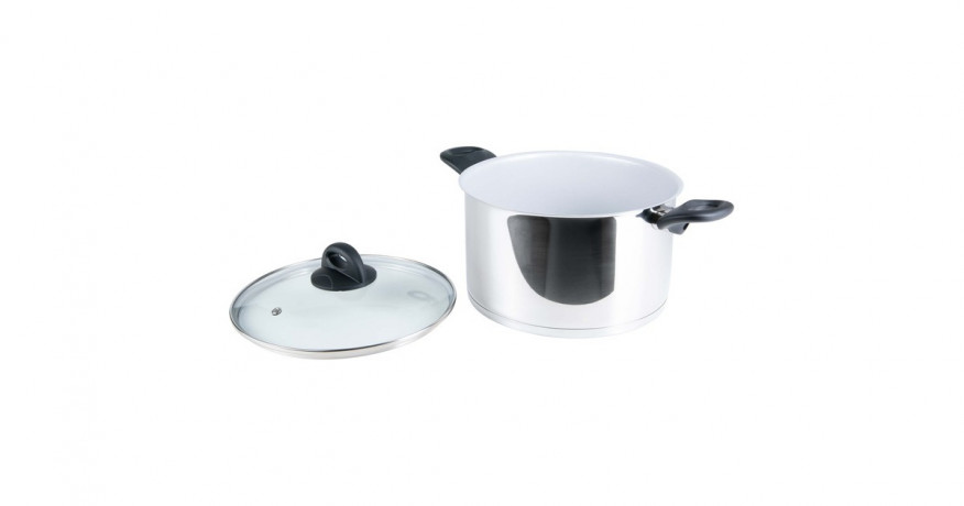 Cerafit Cerafit Steel Topf O 24cm edelstahl/grau, mit Design-Glasdeckel edelstahl/grau Кастрюля Cerafit Steel O 24см нержавеющая сталь/серый, с дизайнерской стеклянной крышкой