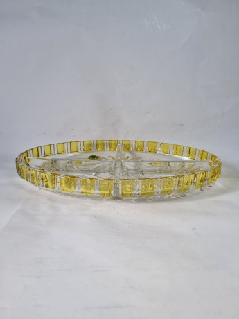 Поднос винтажный Walther Glas / Hochglanz, овальный, стекло, 31 x 19 x 4 см, Германия, 1960-70гг.