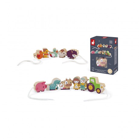 Janod Fadelspiel Bauernhof 11 Teile (Holz) Резьбовая игровая ферма 11 деталей (дерево)