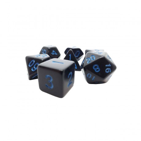 dice4friends 7-tlg. RPG Wurfelset Pearl: Black\/Blue 7 шт. RPG Dice Set Жемчуг: Черный/Синий