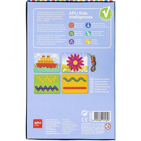 APLI Kids Einfadelspiel mit 4 Vorlagenkarten Многопоточная игра с 4 карточками-шаблонами