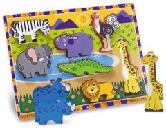 Melissa  Doug Holzklotz-Puzzle Safaritiere Пазл сафари животных из деревянных блоков