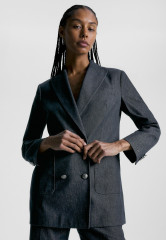 Tommy Hilfiger DOUBLE BREASTED Short coat indigo blue ДВУБОРТНЫЙ Короткое пальто Индиго синий