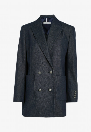 Tommy Hilfiger DOUBLE BREASTED Short coat indigo blue ДВУБОРТНЫЙ Короткое пальто Индиго синий