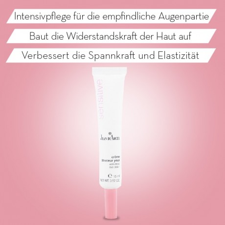JEAN D'ARCEL creme douceur yeux SENSITIVE Augencreme reguliert die Uberempfindlichkeit rund um die Augen  creme douceur yeux SENSITIVE крем для глаз регулирует гиперчувствительность вокруг глаз