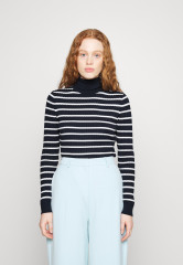 Tommy Hilfiger CABLE ROLL SWEATER Jumper blue/off white СВИТЕР CABLE ROLL Джемперы синий/белый