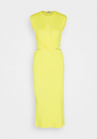 Tommy Hilfiger CUTOUT MIDI DRESS Jersey dress vivid yellow ПЛАТЬЕ МИДИ С ВЫРЕЗАМИ Платье из джерси ярко-желтый