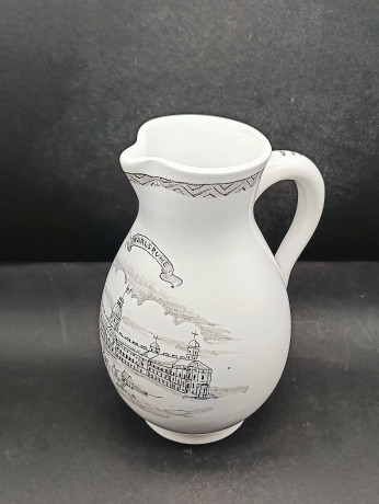Кувшин винтажный Karlsruhe, ч/б декор, керамика, 21 см, Германия, 1970-80гг.