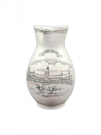 Кувшин винтажный Karlsruhe, ч/б декор, керамика, 21 см, Германия, 1970-80гг.