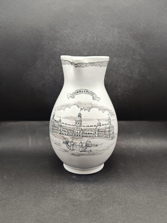 Кувшин винтажный Karlsruhe, ч/б декор, керамика, 21 см, Германия, 1970-80гг.