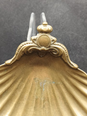 Блюдце для украшений антикварная J Gallo Patentiert в форме ракушки, коллекционная, латунь, 15 х 3 см, Германия, 1900-е гг.