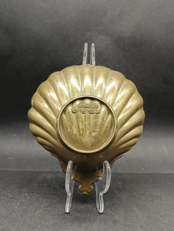 Блюдце для украшений антикварная J Gallo Patentiert в форме ракушки, коллекционная, латунь, 15 х 3 см, Германия, 1900-е гг.