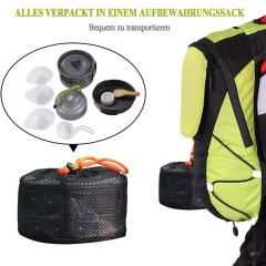 NUODWELL NUODWELL Gaskocher Camping Kochgeschirr, 10-teiliges Camping Geschirr Set, (10-St)  NUODWELL Походная посуда для газовой плиты, набор походной посуды из 10 предметов, (10 предметов)