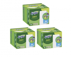 Swiffer dry 3packs x 36st (108stk), Сменные салфетки для швабры для сухой уборки полов, 36 штук х 3 упаковки