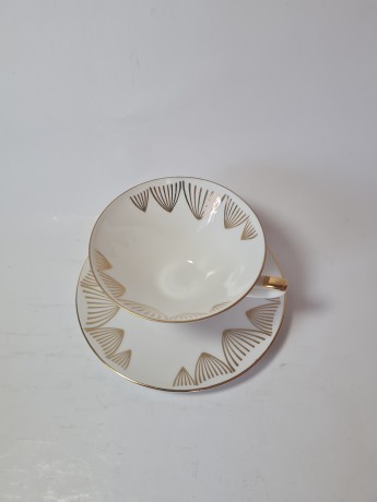 Winterling Rosign Чайное трио "Золото на белом",  ручная роспись, Германия, 1960-70гг.