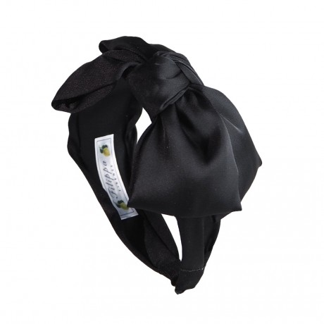 Filippa Firenze Satin Bow- Satin Haarreif mit Schleife Schwarz Satin Bow атласная повязка на голову с бантом