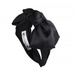 Filippa Firenze Satin Bow- Satin Haarreif mit Schleife Schwarz Satin Bow атласная повязка на голову с бантом