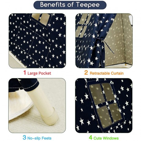 Arkmiido® Kinderzelt Tipi Sternenhimmel Spielzelt Детская палатка вигвам звездное небо игровая палатка