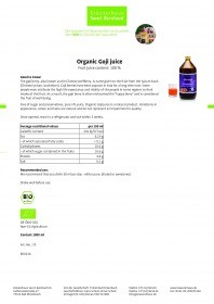 Krauterhaus Sanct Bernhardt Organic Goji juice1 Liter