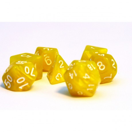 dice4friends 7-tlg. RPG Wurfelset Pearl: Yellow\/White 7 шт. RPG Dice Set Жемчуг: Желтый/Белый