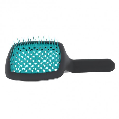 Giorgio Janeke Curvy Brush quot;Mquot; Vented Black Turquoise  Пышная кисть "М" Вентилируемый черный бирюзовый