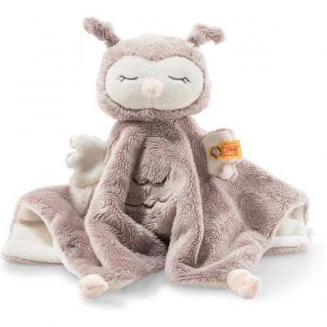 Steiff Soft Cuddly Friends Ollie Eule Schmusetuch (26 cm) [rosebraun\/creme] Мягкая салфетка для обнимашек Cuddly Friends Ollie owl (26 см) [розово-коричневый/кремовый]