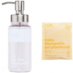 FUTURE STORIES Starterset Flussigseife Pulver Hafermilch &amp; No-Honey inkl. Pumpspender  Стартовый набор жидкого мыла с овсяным молоком и без меда, включая помпу-дозатор