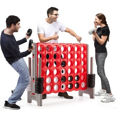 COSTWAY Vier Gewinnt Spielbrettsatze mit 42 Jumbo Ringen Соедините четыре набора игровых досок с 42 огромными кольцами.