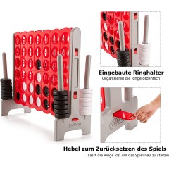 COSTWAY Vier Gewinnt Spielbrettsatze mit 42 Jumbo Ringen Соедините четыре набора игровых досок с 42 огромными кольцами.