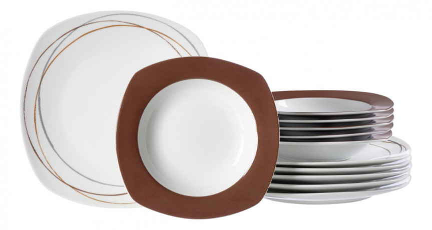 Ritzenhoff & Breker Ritzenhoff & Breker Tafelservice 12-tlg. ALINA weiss/braun Сервиз Ritzenhoff &amp; Breker 12 предм. АЛИНА